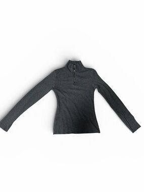 Women’s Zip Mock Neck Long Sleeve Top - Charcoal